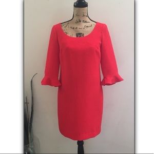 Ann Taylor ruffle sleeve textured dress